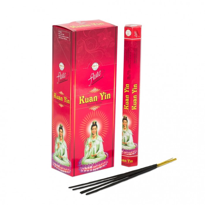 Flute incense sticks - Kuan Yin, square packs - 6 x 20 sticks 